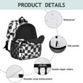 thumbnail image 4 of Black and White Wavy Checkered Pattern Backpack for School, Cute School Bag with Adjustable Shoulder Straps and Padded Back, 15"x11.42"x5.5", 4 of 5