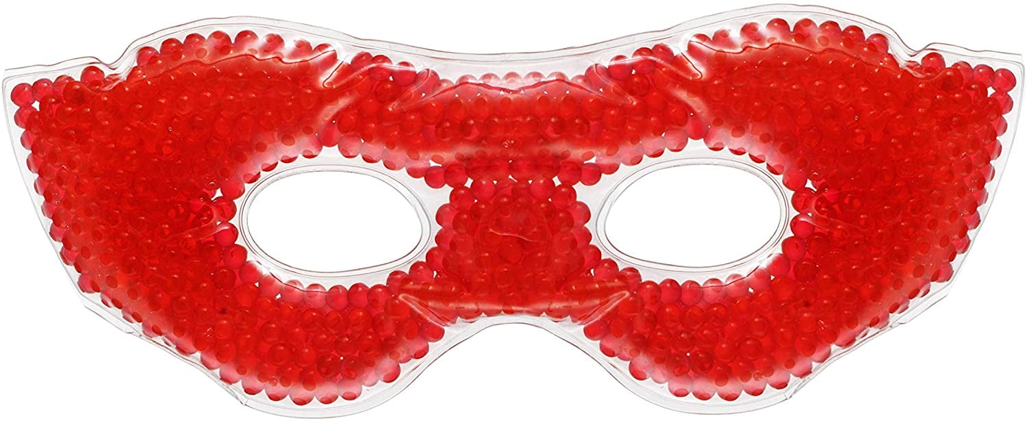 Eye See Gel Eye Mask, Red Cold Compress Ice Pack with Gel Beads