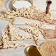 thumbnail image 6 of 5 Pieces Wood Appliques Onlays Decorative Wood Applique DIY Appliques and Onlays for Furniture Long Carved Onlay for Bed (5PCS Large Size), 6 of 6