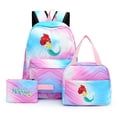 thumbnail image 2 of 3pcs Disney The Little Mermaid Colorful Backpack with Lunch Bag Rucksack Casual School Bags for Student Teenagers Sets, 2 of 4