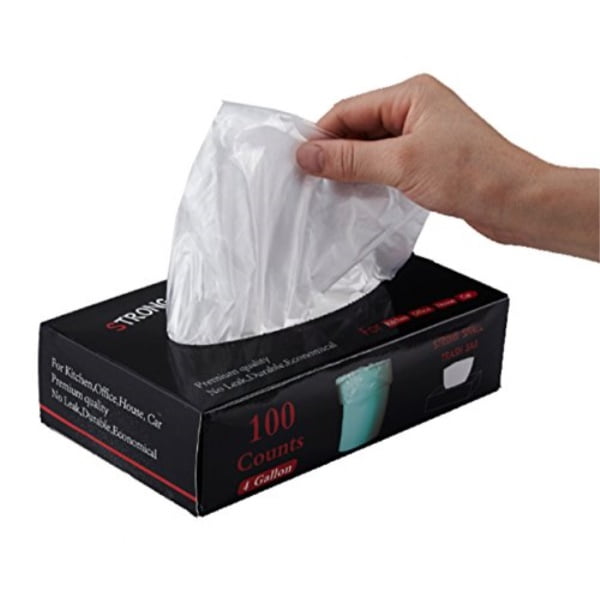 feiupe 4 gallon extra strong clear small trash bag garbage bag trash