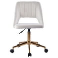 thumbnail image 4 of Impressions Maya Swivel Vanity Chair with 360 Degree Rotation, Modern Makeup Desk Seat (White Velvet), 4 of 8