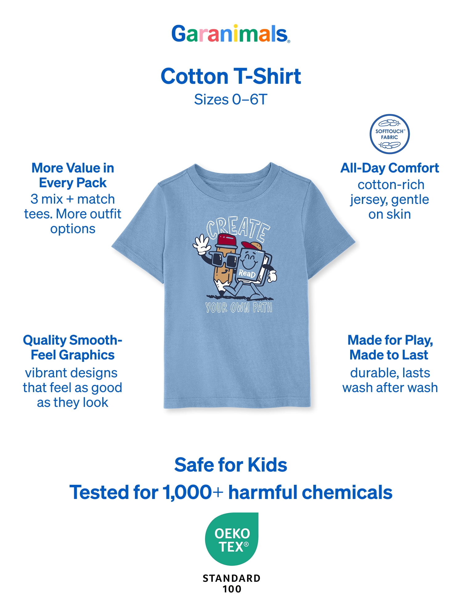 Garanimals Baby & Toddler Boys Shirts, Single & 3-Pack, Sizes 0-6T
