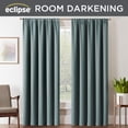 thumbnail image 2 of Eclipse Tricia Solid Curtain Panel, Room Darkening Rod Pocket Curtain Thermapanel, (1 Panel), 52 in Wide x 95 in Long, River Blue, 2 of 2
