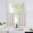 thumbnail image 2 of Linen Striped Tier Curtains with Solid Button Small Valance 54"x15" Rod Pocket Tailored One Panel Kitchen Curtain Cafe Curtain for Living Room, Bathroom, Kitchen Beige, 2 of 9