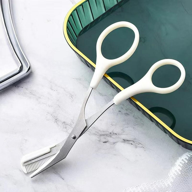 Eyebrow Trimmer Scissors With Comb Beauty Cosmetic Scissors Girl Lady Make  Up Tools From life, $0.31