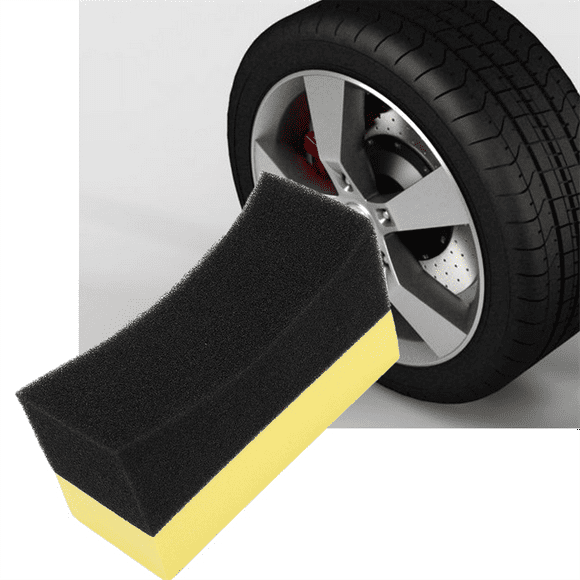25X Professional Automotive Car Wheel Washer Tyre Tire Dressing Applicator Curved Foam Sponge Pad Black+Yellow