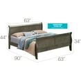 thumbnail image 2 of Glory Furniture Louis Phillipe Queen Sleigh Bed in Gray, 2 of 5