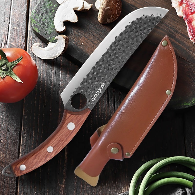 12PCS Stainless Steel Multipurpose Knife Boning Knife Chef Knife Cutting Knife Utility Knife Pizza Knife Fish Knife Fruit Knife Bread Knife Sharp Knife Small Knives Knife Stand Professional Cooking