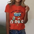 thumbnail image 2 of LUOGENLI T-shirts pour Femme pour Femmes T-shirts Classiques Quotidiens à Manches Courtes Rétro Mah-Jong Tendance Décontracté Col Rond T-Shirt Tee T-shirts Femmes Blanc St. Patrick Melon D\'eau Rouge m, 2 of 4