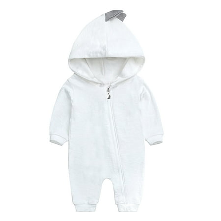 

KaLI_store Baby Jumpsuit Baby and Toddler Boys Snug Fit Footed Cotton One-Piece Romper Jumpsuit Cotton Footed Holiday Play Outfit White