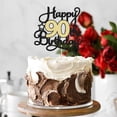 thumbnail image 7 of 1Pc Happy 90th Birthday Cake Topper Black Gold Glitter Cheers to 90 Years Birthday Cake Pick 90 Fabulous Cake Decoration for Happy 90th Birthday Anniversary Party Cake Decorations Supplies, 7 of 7