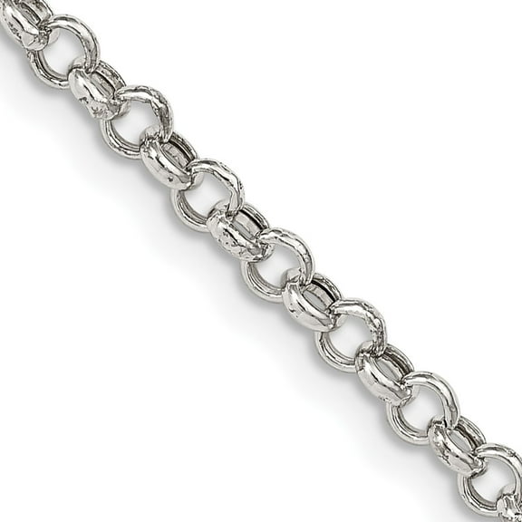925 Sterling Silver Rolo Chain Styles Necklace 3 mm Semi-solid 16 inch