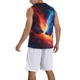 thumbnail image 2 of Pofeuu Red And Blue Fire Wolf Print Basketball Jersey, Shirts for Men Youth Basketball Jersey Crew Neck-XX-Large, 2 of 6