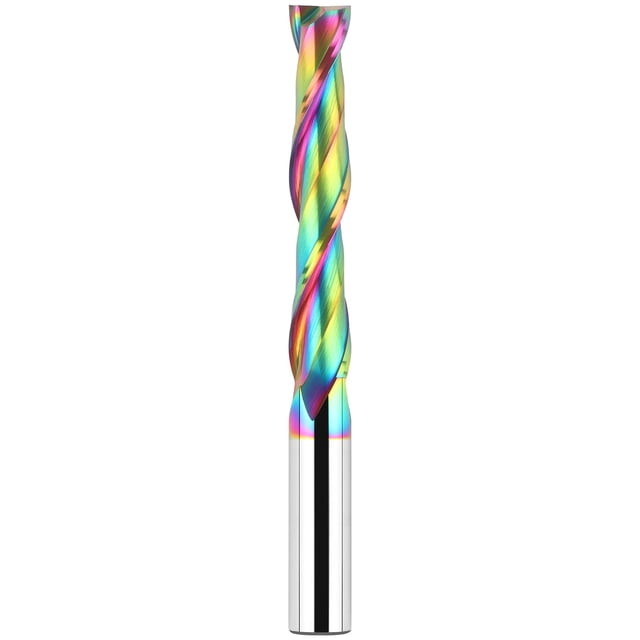 BINSTAK Extra Long 5 Inch Upcut Spiral Router Bit 1/2 Inch Shank, Solid Carbide Up Cut Spiral CNC Router Bits Wood End Mill Bits with TAC Coating for
