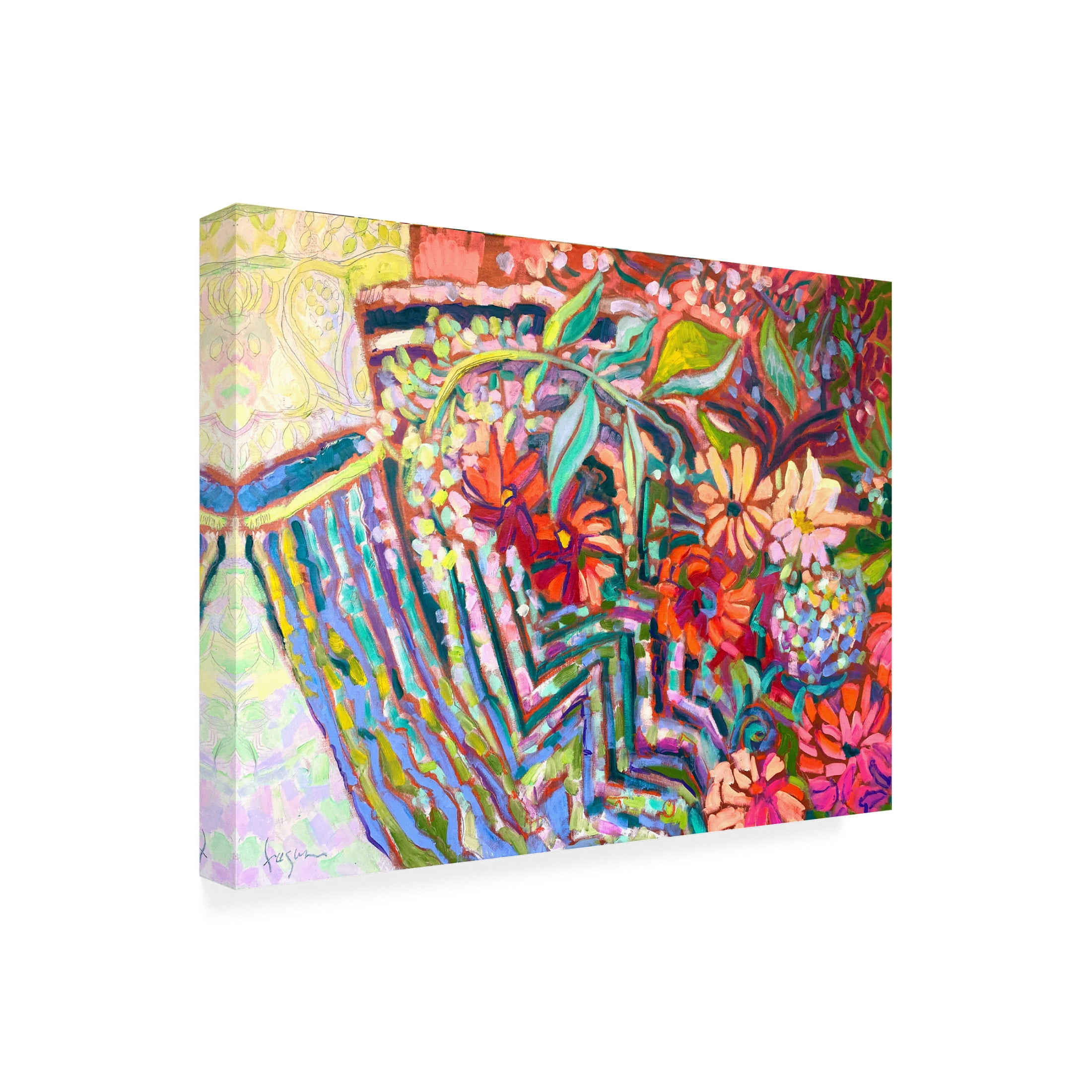 Canvas Wall Art - Dorothy Fagan 'Meanderinggardenpath' Wall Art for Living Room, Bedroom, or Office D?cor by Trademark Fine Art - 32 x 24 Inches