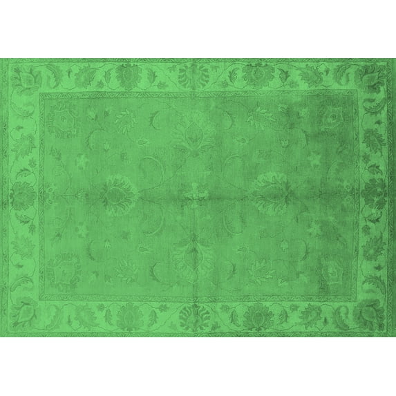 Ahgly Company Indoor Rectangle Oriental Emerald Green Traditional Area Rugs, 4' x 6'