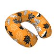 thumbnail image 2 of KLL Bold Black and White Leaves Orange Pattern Memory Foam Cervical Neck Pillow Versatile U-Shaped Pillows for Home/Office/Camping/Travelling/Soft Washable Cover, 2 of 8