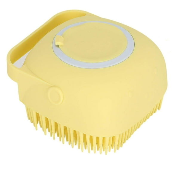 Dog Bathing Brush Can be Filled with Shower Gel, Shampoo Brush and Massager Dog Bath Brush, for Pet Bathing and Massaging for Short or Long Hair Pets(yellow)