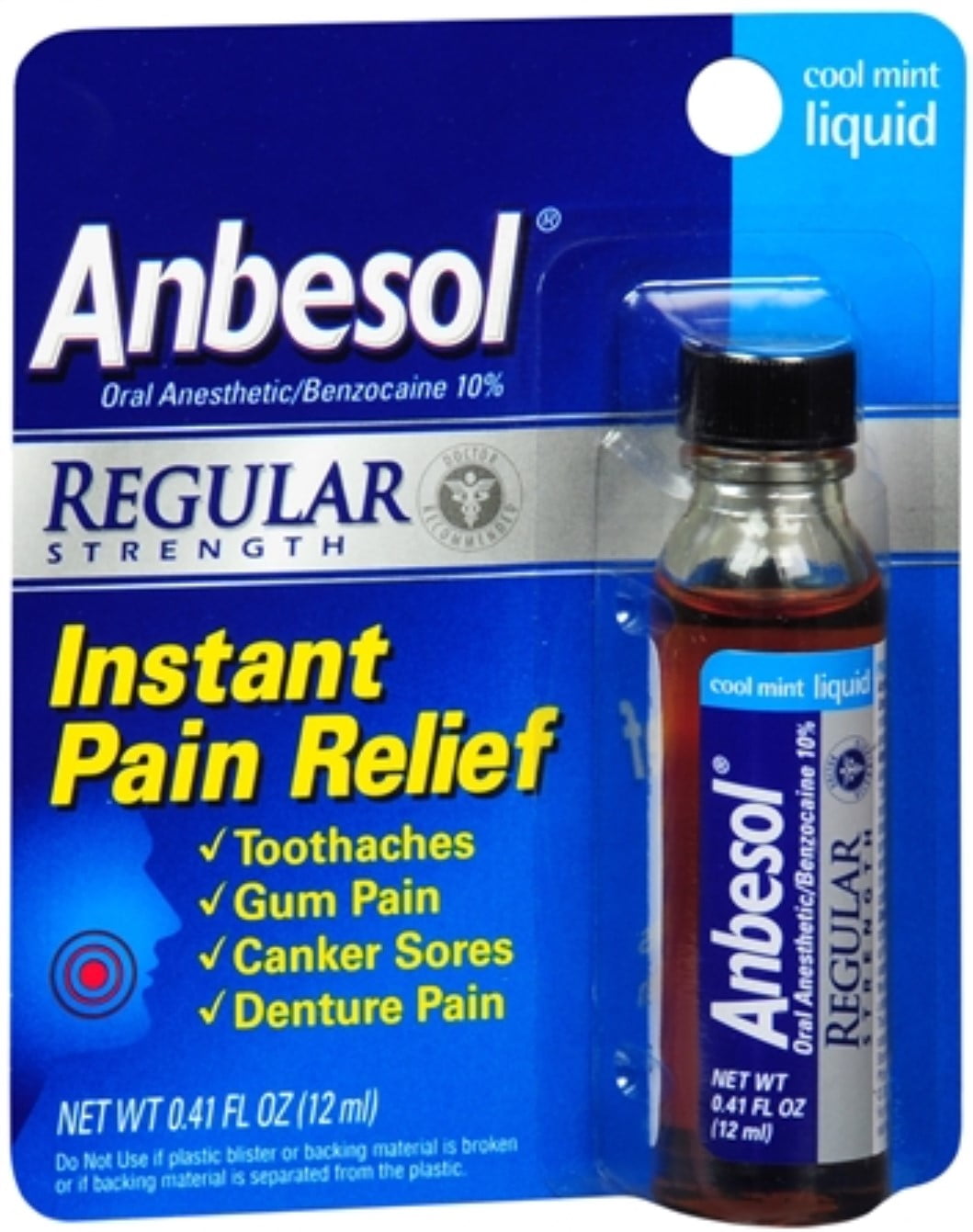 Anbesol Liquid Regular Strength Cool Mint 0.41 oz (Pack of 2) Walmart