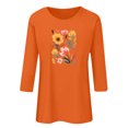 thumbnail image 6 of Runfenguu Western Graphic Tees For Women Womens T Shirts Loose Fits Ladies' Fashion Floral Printed Round Neck 3/4 Sleeve T-Shirt Shirt Sleeve Round Neck Top/Shirt, 6 of 6