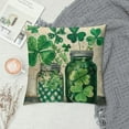 thumbnail image 2 of Nawypu  Happy ST Patricks Day Peace Love Lucky Throw Pillow Covers Clover Stripes Decoration for Sofa Couch, 2 of 5