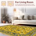 thumbnail image 2 of Flatwoven High Traffic Area Rug, Stylish Abstract Flower Arrangement, Non Slip, Stain Resistant, Washable Area Rugs for Living Room, Bedroom(Yellow, 5X7), 2 of 8