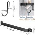 thumbnail image 4 of 16.3 Inch Kitchen Rail Rack with 15 Detachable S Hooks, Space-Saving Utensil Rack Wall Mounted for Pot Pan Lid Spatula, Kitchen S Hooks for Utensils, Black, 4 of 7