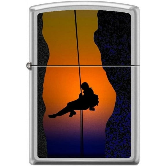 Zippo Lighter-Rock Climbing Satin Chrome Windproof Lighter #Z5405
