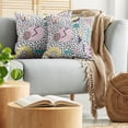 thumbnail image 5 of Ambesonne Vintage Throw Pillow Cover 2 Pack, Retro Geometric Shapes, 24", Navy Yellow Pink, 5 of 5