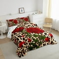 thumbnail image 3 of Homewish Boys Girls Animal Leopard Print Bedding Comforter Set 2pcs,Chic Floral Flower Rose Twin Comforter Sets Microfiber,Brown Red Green Breathable Bedding Set,Microfiber Bedroom Decor, 3 of 8