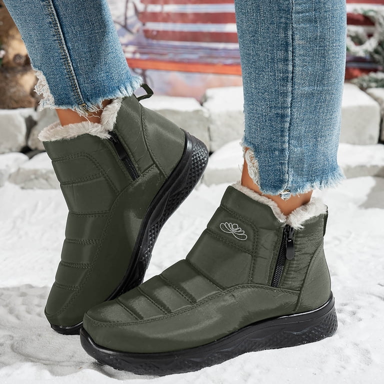 Warm Fleece Lined Winter Boots Waterproof Ankle Snow Boots Zip Closure Men main image 4