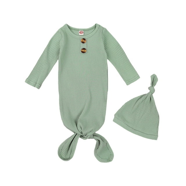 Xingqing Couverture d'Emmaillotage Tricotée à Col Rond pour Nouveau-Nés Filles Garçons avec Bonnet