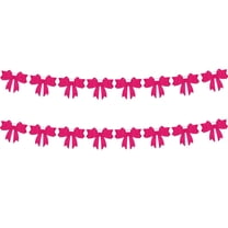 2 String of 8 PCS Valentines Party Decoration Bow Garland, Coquette Party Decorations,Bow Birthday Decor for Girls, Bachelorette Decorations 2025,Baby Girl Banner and Garland for Shower Purple