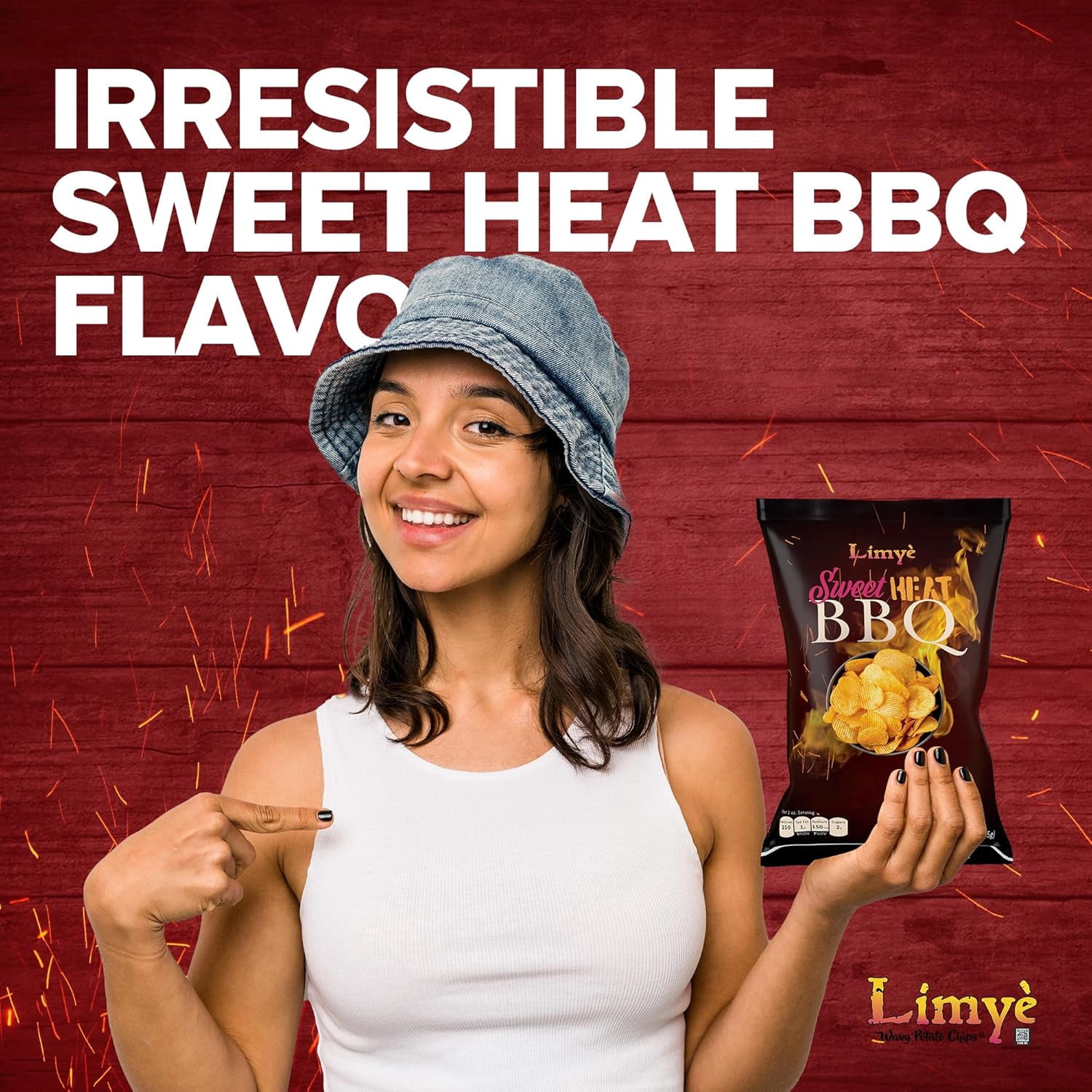 Limyè Sweet Heat BBQ Flavored Potato Chips - Certified Kosher & Allergen-Free - Vegan potato chips, Sweet Heat BBQ Flavor(12P)