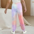 thumbnail image 2 of OGLCCG Girls' Baggy Sweatpants Elastic Waist Wide Leg Tie Dye Jogger Sweatpants with Pockets Loose Fit Fall Lounge Pants 3-15 Years, 2 of 5