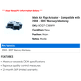thumbnail image 2 of Main Air Flap Actuator - Compatible with 2004 - 2007 Mercury Monterey 2005 2006, 2 of 2
