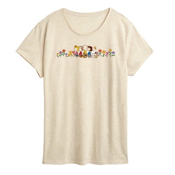 Peanuts - Charlie Brown & Friends Flowers - Women's Short Sleeve Graphic T-Shirt