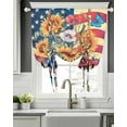 thumbnail image 5 of 4th of July Tie Up Curtains for Window, Thermal Insulated Balloon Shade Adjustable Rod Pocket Curtains Valance Panels for Kitchen Bathroom Cafe 42 x 54 Independence Day Sunflower Watercolor Botanical, 5 of 6