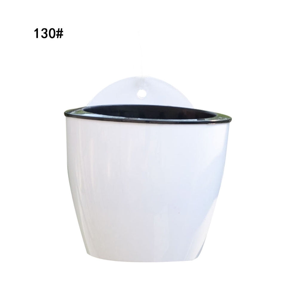 Garden Self Watering Plant Flower Pot Wall Hanging Round Plastic Planter Basket Garden Self Watering Plant Flower Pot Wall Hanging Round Plastic Planter Basket