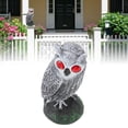 thumbnail image 3 of Jouet Hibou pour Effrayer les Oiseaux, Faux Épouvantails Hibou, Hiboux aux Yeux Rouges en Plastique pour Pigeon, Statue de Hibou en Plastique pour Jardin Extérieur Cour [Chat Coude Blanc Uni], 3 of 8