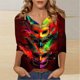 thumbnail image 2 of TaTaai Women's Fashion Christmas Printed Loose Casual V Neck With Three Quarter Sleeves And 3/4 Sleeves T-shirt Pullover Top Gift, 2 of 5