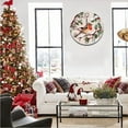 thumbnail image 4 of Eveokoki Christmas Bird Flowering Branch Wall Clocks Battery Operated Non Ticking Silent Quartz Analog Rustic Farmhouse Round Clock Retro Decor for Home Kitchen Living Room Bathroom 12Inch, 4 of 4