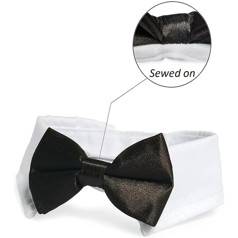 Black Dog Bow Tie / Plain Black Dog Bow Ties / Wedding Dog Bow 