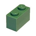 thumbnail image 1 of Partes y piezas LEGO: 1 x 2 ladrillo., verde, arena (Sand Green) LEGO LEGO, 1 of 1