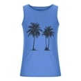 thumbnail image 4 of ZCFZJW Men's Workout Tank Tops Cotton Gym Cut Off Sleeveless Tropical Palm Tree Graphic T Shirt Bodybuilding Fitness Muscle Athletic Tank Tops Blue S, 4 of 5