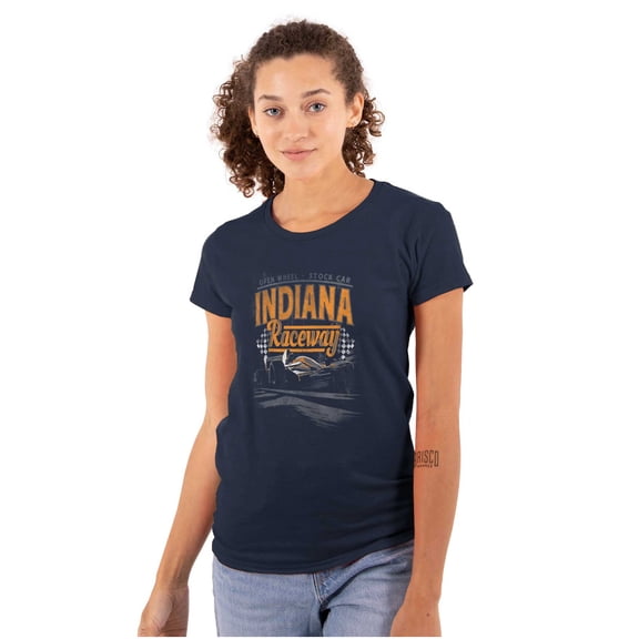 Indiana Raceway Midwest Car Race Womens Fitted Plus Size Graphic Tee Brisco Brands 2X