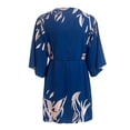 thumbnail image 4 of Valora Women's Casual Tennis Dress 1 Womens Floral Neck Knot Front A Line Short Dress Blue L, 4 of 4
