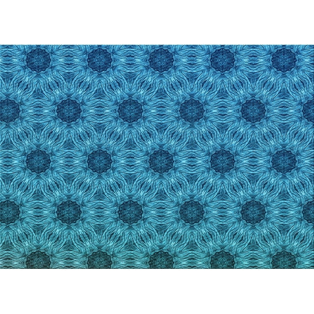 Ahgly Company Tapis d'Intérieur Rectangulaire Transitionnel Bleu Lavable à la Machine, 6 Pieds x 9 Pieds