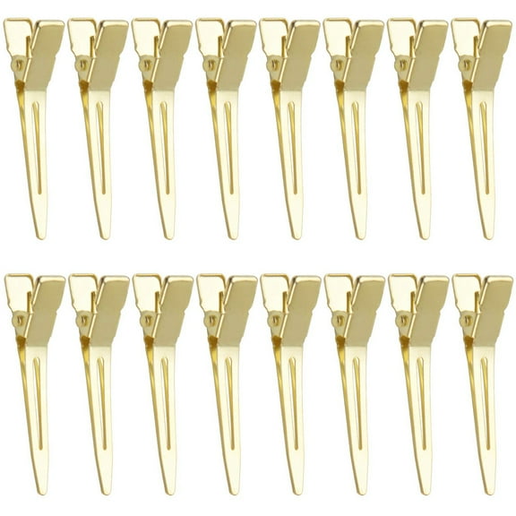 100pcs 4.5cm Single Prong Clips Gold Curl Pins Duckbill Section Clips for Hair Extensions Styling Crafting